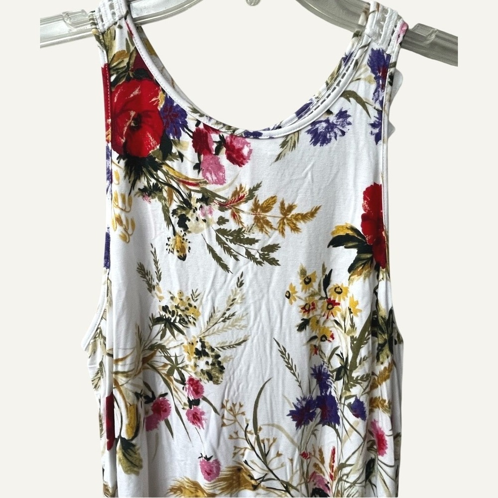 Anthropologie Akemi + Kin Floral Tank Top Womens Medium Boho Crochet Lace Back - Picture 3 of 10